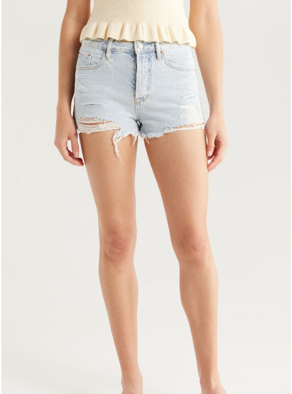 PacSun 🐚Light Wash Denim Frayed Hem Shorts 📐 29